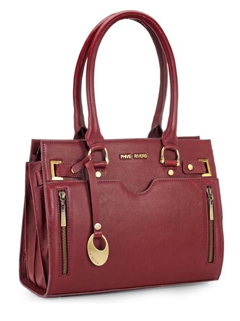 WOMEN'S LUXURY BURGUNDY 21 HANDBAG 